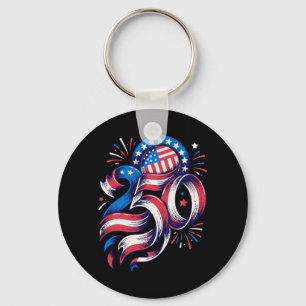 Porte-clés 250 Ans 1776-2026 Ruban Drapeau Usa Anniversaire
