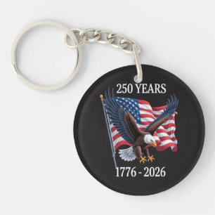 Porte-clés 250 Ans Anniversaire Drapeau Américain Usa 1776-20