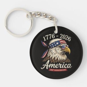 Porte-clés 250 ans d'Amérique 1776 2026 Aigle Vintage