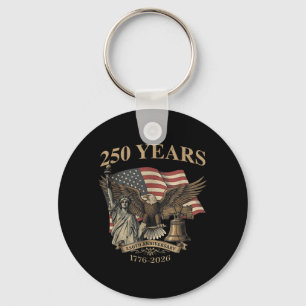 Porte-clés 250 Ans d'Amérique 1776-2026 Drapeau de l'Aigle de