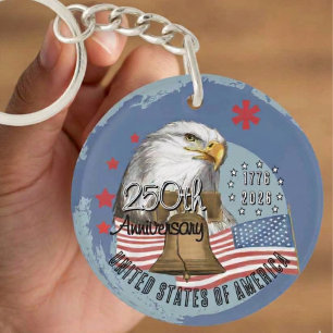 Porte-clés 250 Ans d'Amérique Aigle & Liberté Nous Le Peuple