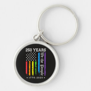 Porte-clés 250 Ans de Drapeau de Fierté LGBT Américain 250e A