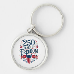 Porte-clés 250 Ans de Liberté 1776 2026 4 Juillet 250e Naissa