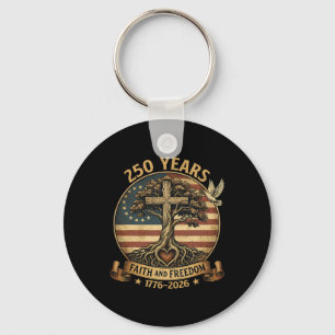 Porte-clés 250 Ans Foi Et Liberté Chrétienne Usa 250e Anniver