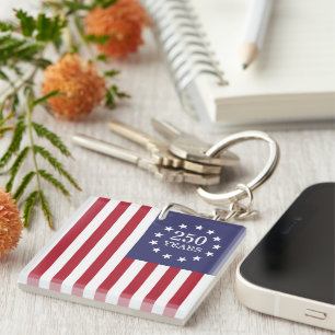Porte-clés 250e anniversaire Amérique Patriotique USA Indépen