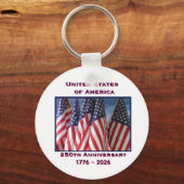 Porte-clés 250e anniversaire USA drapeaux patriotiques (Recto)