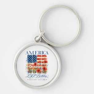 Porte-clés 250e anniversaire USA Femmes 4 juillet Amérique 25