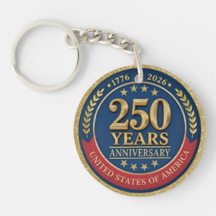 Porte-clés 250e anniversaire USA patriotique 1776–2026