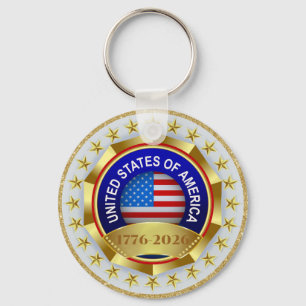 Porte-clés 250e anniversaire USA patriotique 1776–2026