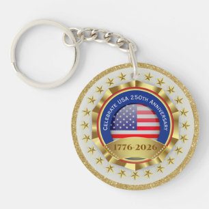 Porte-clés 250e anniversaire USA patriotique 1776–2026