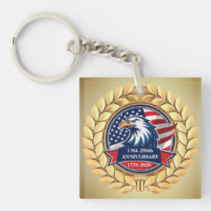 Porte-clés 250e anniversaire USA patriotique 1776–2026