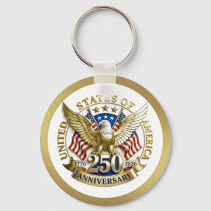 Porte-clés 250e anniversaire USA patriotique 1776–2026