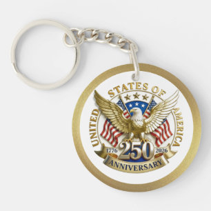Porte-clés 250e anniversaire USA patriotique 1776–2026