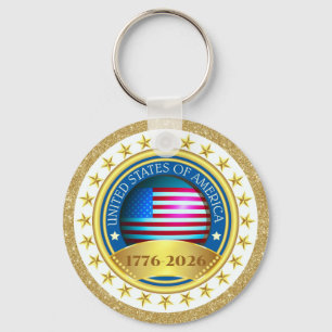 Porte-clés 250e anniversaire USA patriotique 1776–2026