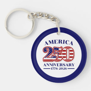 Porte-clés 250e anniversaire USA patriotique 1776–2026