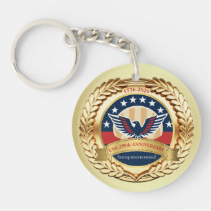 Porte-clés 250e anniversaire USA patriotique 1776–2026 Bout