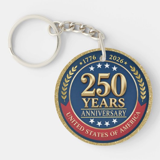 Porte-clés 250th Anniversary USA Patriotic | 1776–2026 (Devant)