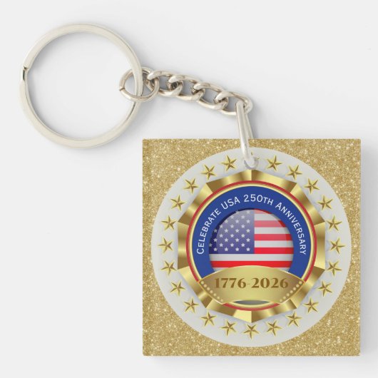 Porte-clés 250th Anniversary USA Patriotic | 1776–2026 (Devant)
