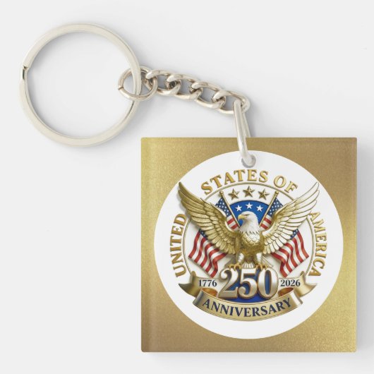 Porte-clés 250th Anniversary USA Patriotic | 1776–2026 (Devant)