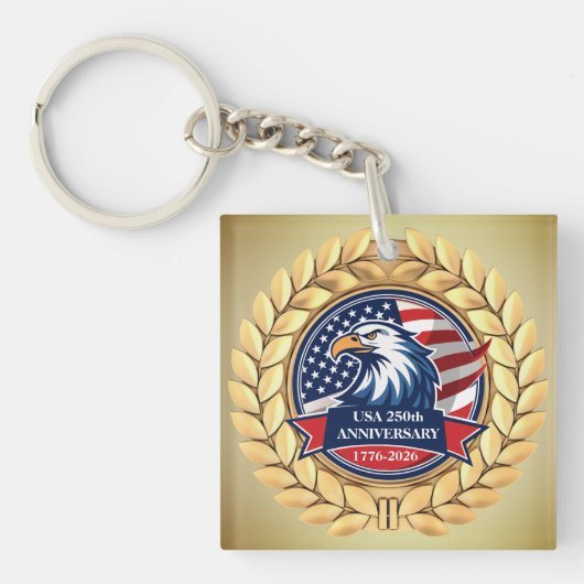 Porte-clés 250th Anniversary USA Patriotic | 1776–2026 (Devant)