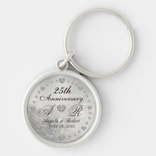Porte-clés 25e anniversaire du Mariage d'argent (Devant)