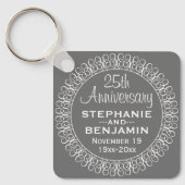 Porte-clés 25e anniversaire du Mariage Personnalisé (Recto)