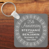 Porte-clés 25e anniversaire du Mariage Personnalisé (Recto)