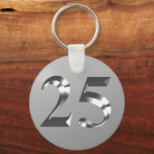 Porte-clés 25e anniversaire Mariage d'argent métallique (Verso)