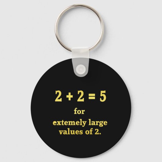Porte-clés 2 + 2 = 5 Blague de maths drôle (Recto)