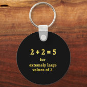 Porte-clés 2 + 2 = 5 Blague de maths drôle (Verso)