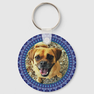 Porte-clés 2 Animaux de compagnie Photos Motif bleu Porte - c