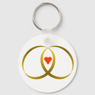 Porte-clés 2 anneaux et coeur