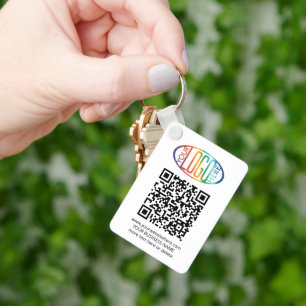 Porte-clés 2 codes QR Générateur et logo de l'entreprise Prom
