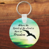 Porte-clés 2 Corinthiens 3:17 Liberté Bible Verse (Recto)