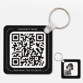 Porte-clés 2 côtés Votre logo + code QR Simple Business Offic