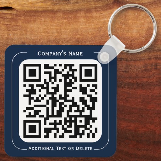 Porte-clés 2 côtés Votre logo + code QR Simple Business Offic (Verso)