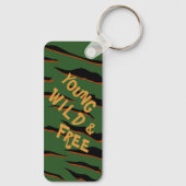 Porte-clés 2 côtés Young Wild et Libre Tigre Monogramme Vert (Verso)