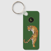 Porte-clés 2 côtés Young Wild et Libre Tigre Monogramme Vert (Recto)
