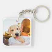 Porte-clés 2 Modèles photo double face arrondi blanc (Dos)