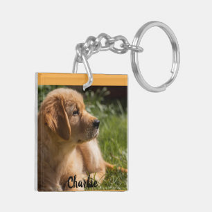Porte-clés 2 Photo de chien avec personnalisation Nom Cadeau