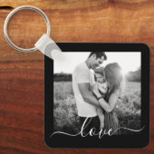 Porte-clés 2 Photo Double face Modèle Aimer Texte Clé métalli (Recto)