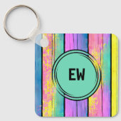 Porte-clés 2 photos recto verso ajouter des initiales en vert (Recto)