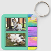 Porte-clés 2 photos recto verso ajouter des initiales en vert (Dos)