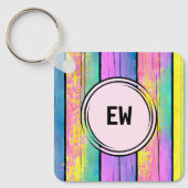 Porte-clés 2 photos recto verso ajouter initiales rose (Recto)