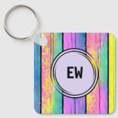 Porte-clés 2 photos recto verso ajouter initiales violet (Recto)