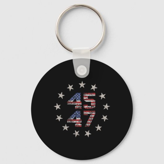 Porte-clés 2 Side Trump 2024 Président 45 47 American Flag Tr (Recto)