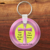 Porte-clés 2 Timothée 4:7 Croix (Recto)