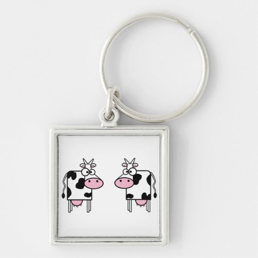 Porte-clés 2 vaches amusantes (Devant)