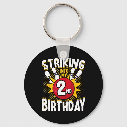 Porte-clés 2e anniversaire Bowling Thème Grève dans Anniversa (Recto)
