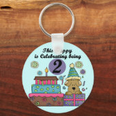 Porte-clés 2e anniversaire Puppy Tshirts et cadeaux (Recto)